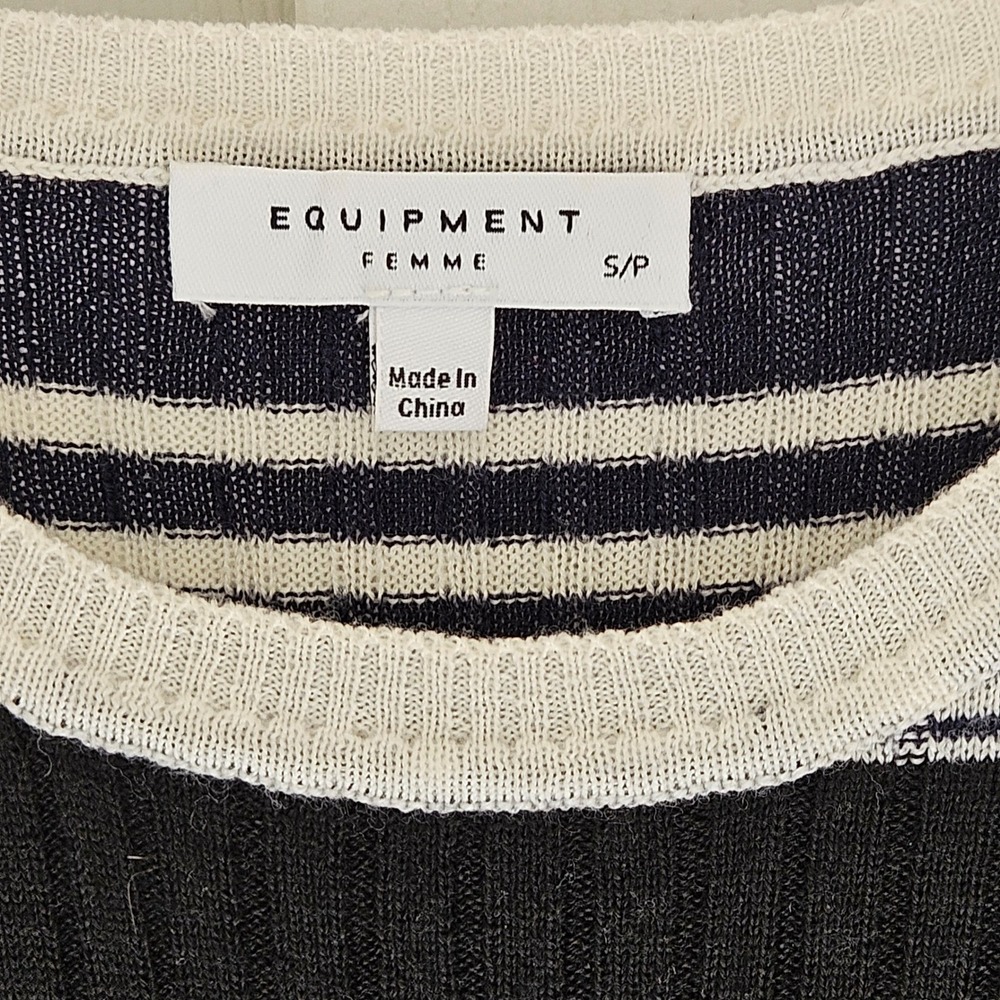 Equipment Femme Dewey Sweater Midi Dress Blue Stripe Womens Small Wool - Picture 6 of 12